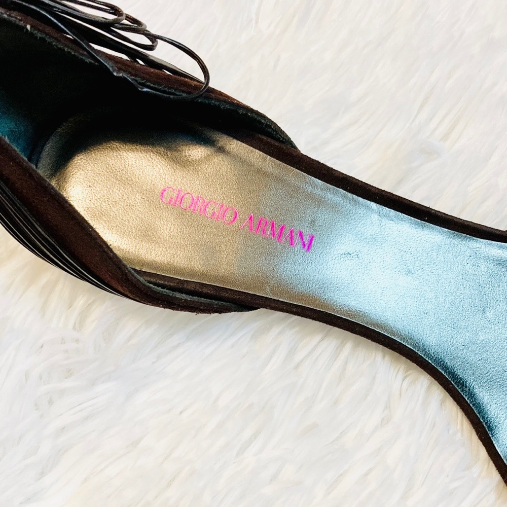 GIORGIO ARMANI Suede Leather Trim Embellishment D'Orsay Pumps - Picture 4 of 9